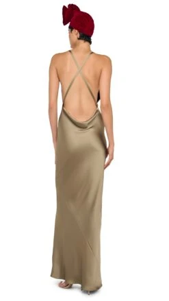CROSS BACK BIAS GOWN -Norma Kamali 1 29 25f25nk00417