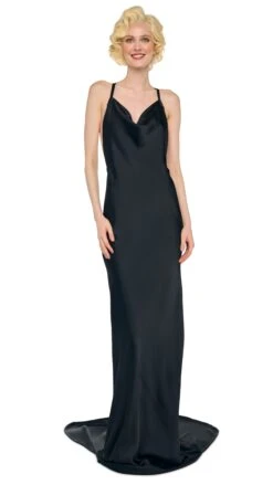 CROSS BACK BIAS GOWN W/ TRAIN