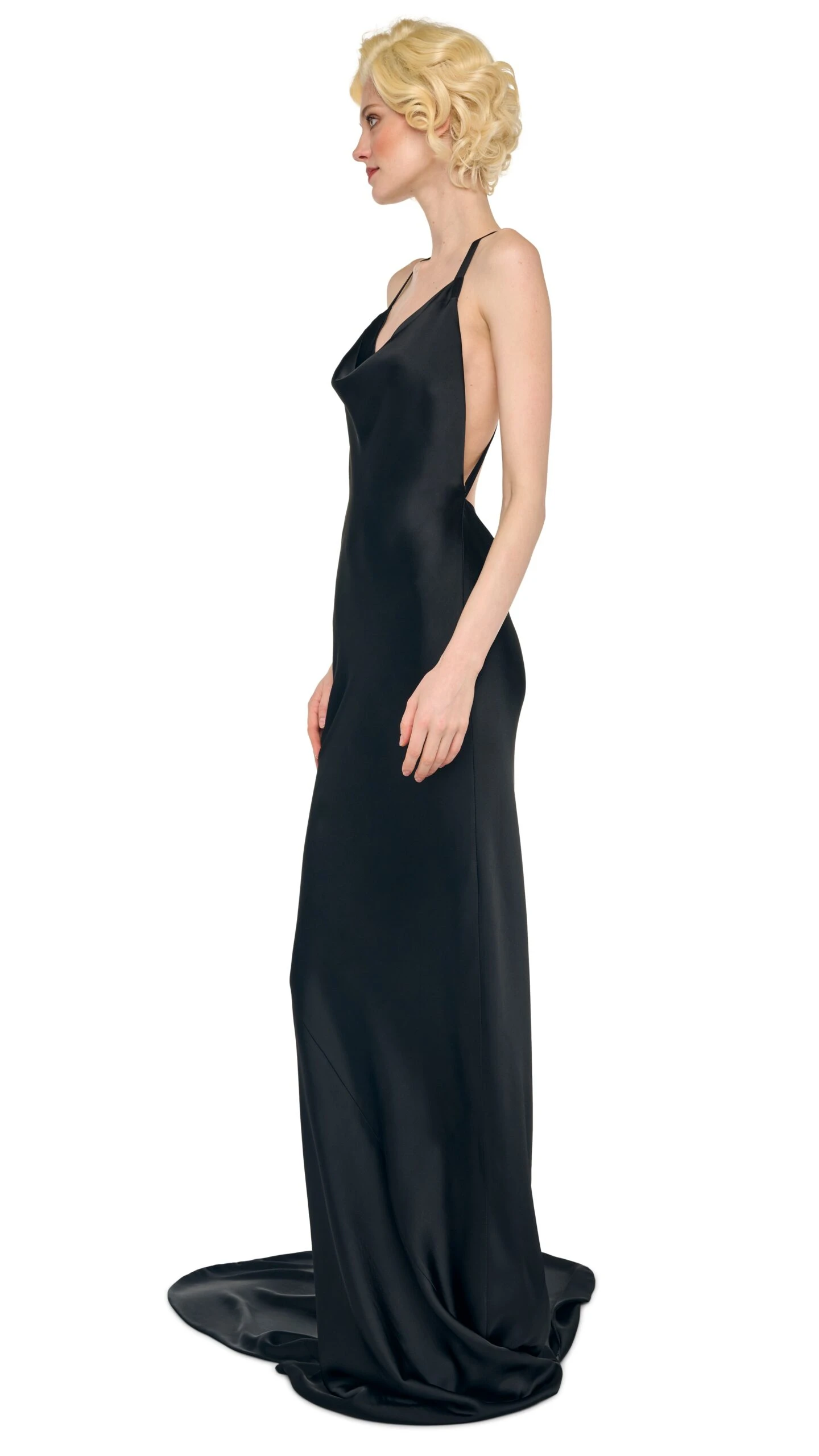 CROSS BACK BIAS GOWN W/ TRAIN 2 CROSS BACK BIAS GOWN W/ TRAIN - Image 2