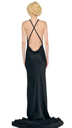 CROSS BACK BIAS GOWN W/ TRAIN 11 CROSS BACK BIAS GOWN W/ TRAIN -Norma Kamali 1 29 25f25nk00551