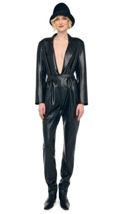 EASY FIT SINGLE BREASTED TAPERED LEG JUMPSUIT -Norma Kamali 1 29 25f25nk03426