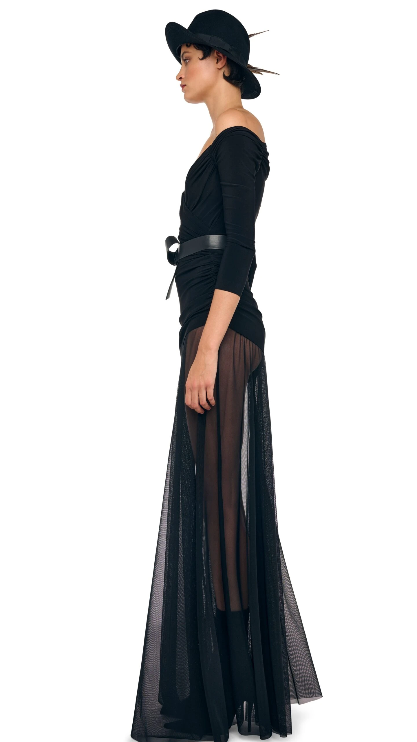 OFF SHOULDER SWEETHEART COMBO FLARED GOWN 2 OFF SHOULDER SWEETHEART COMBO FLARED GOWN - Image 2