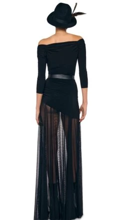 OFF SHOULDER SWEETHEART COMBO FLARED GOWN 9 OFF SHOULDER SWEETHEART COMBO FLARED GOWN -Norma Kamali 1 29 25f25nk03521