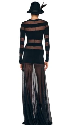 SPLICED LONG SLEEVE FLARED GOWN 9 SPLICED LONG SLEEVE FLARED GOWN -Norma Kamali 1 29 25f25nk03657