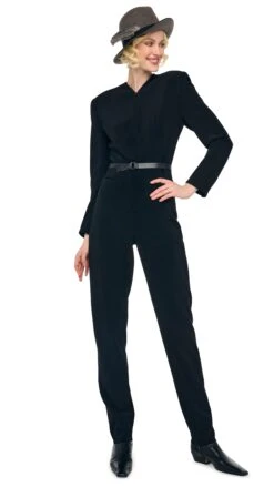 LS V NECK ZIP FRONT TAPERED JUMPSUIT -Norma Kamali 1 29 25f25nk04380