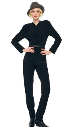 LS V NECK ZIP FRONT TAPERED JUMPSUIT -Norma Kamali 1 29 25f25nk04388