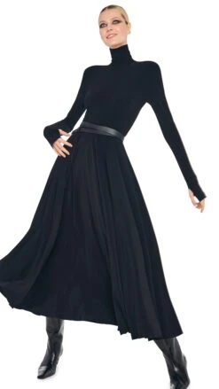 LS SHOULDER PAD TURTLE FLARED DRESS -Norma Kamali 1 30 24nk00516