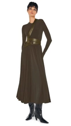 LONG SLEEVE FLARED DRESS