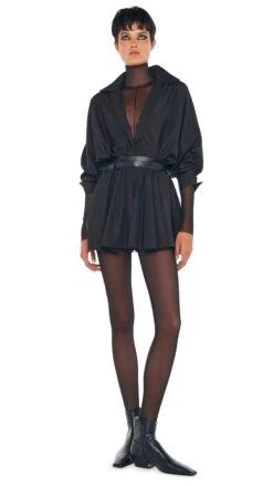 SUPER OS BF NK SHIRT FLARED MINI DRESS -Norma Kamali 1 30 24nk03893