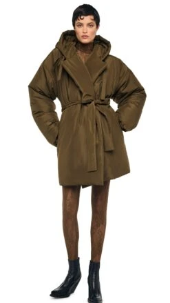 HOODED SLEEPING BAG COAT TO KNEE