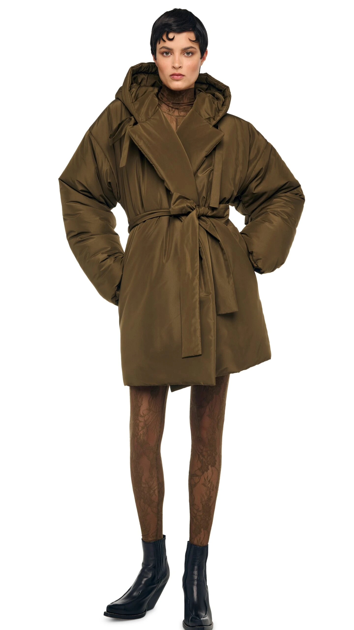HOODED SLEEPING BAG COAT TO KNEE 1 HOODED SLEEPING BAG COAT TO KNEE