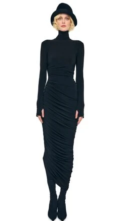 LS TURTLENECK STRAPLESS DIANA GOWN W/ CATSUIT
