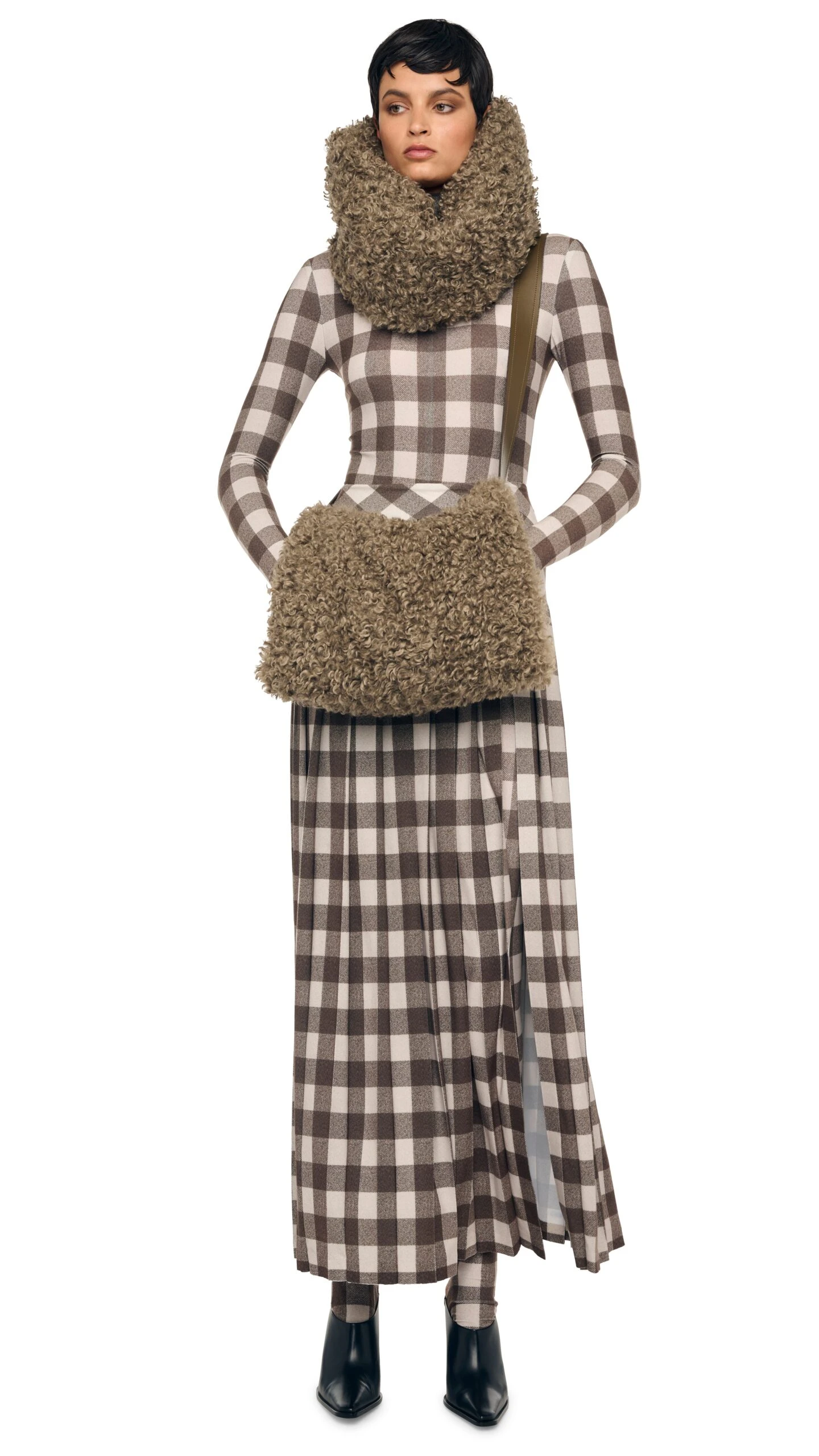 PLEATED LONG SKIRT W/ SLIT 6 PLEATED LONG SKIRT W/ SLIT - Image 6