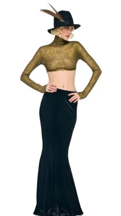 LONG SLEEVE TURTLE CROPPED TOP -Norma Kamali 1 3025f25nk10890