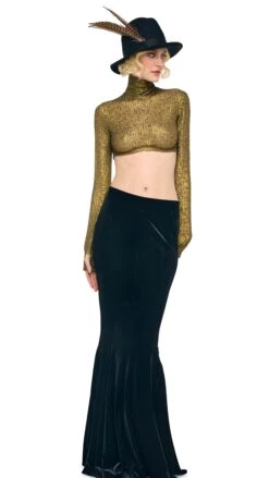 LONG SLEEVE TURTLE CROPPED TOP -Norma Kamali 1 3025f25nk10891