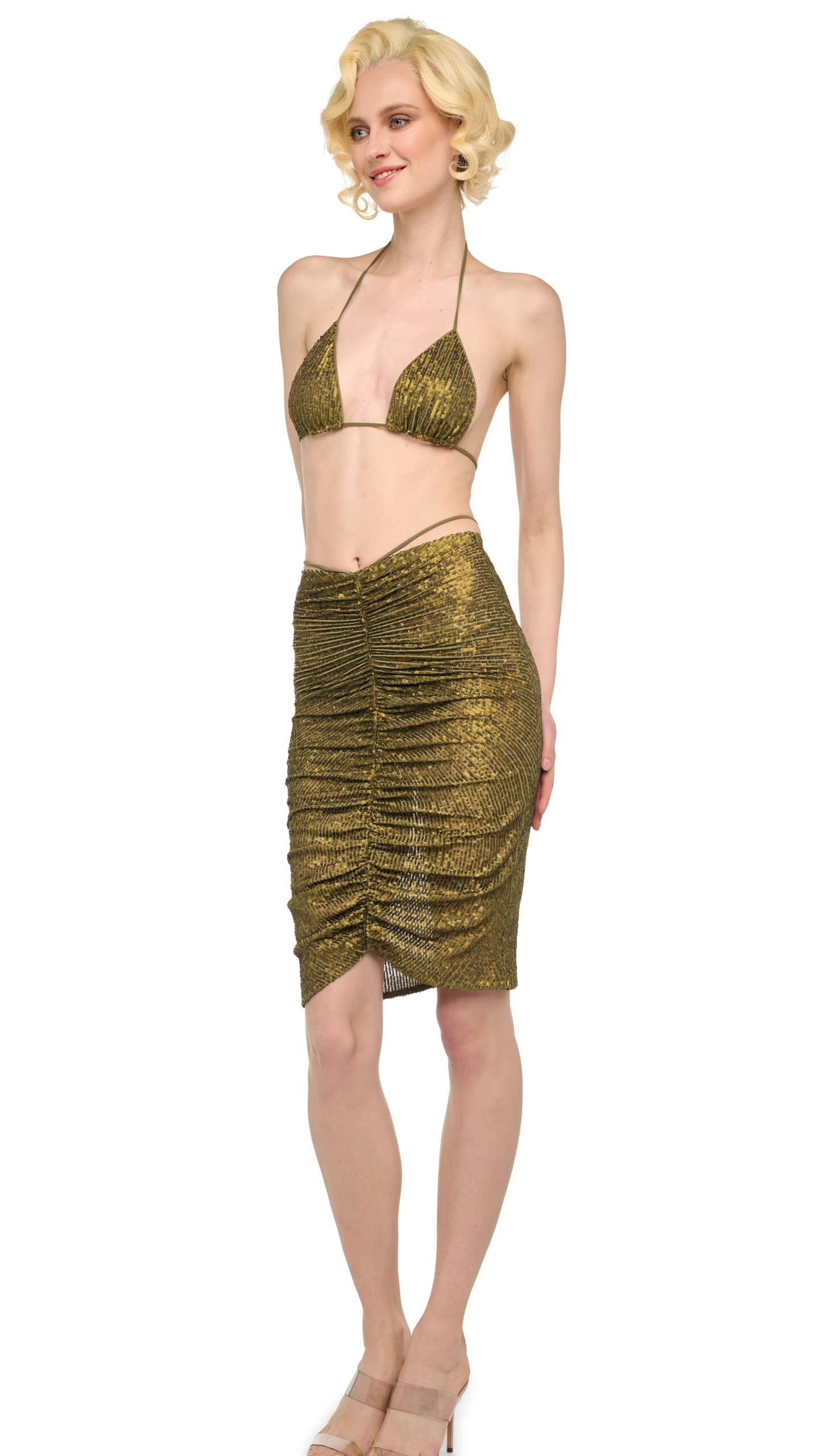 SHIRRED FRONT SKIRT TO KNEE 5 SHIRRED FRONT SKIRT TO KNEE - Image 5