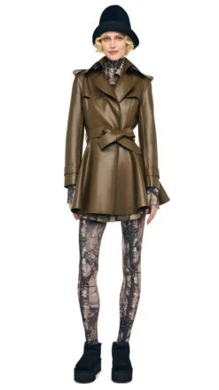 DOUBLE BREASTED TRENCH FLARED MINI DRESS