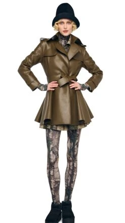 DOUBLE BREASTED TRENCH FLARED MINI DRESS -Norma Kamali 1 31 25f25nk12448
