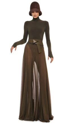 FLARED SKIRT TO FLOOR W/ LEGGING W/ FOOTIE -Norma Kamali 1 31 25f25nk12748 3801f9a9 bcb8 44bb 8bdf dd442b9e4294