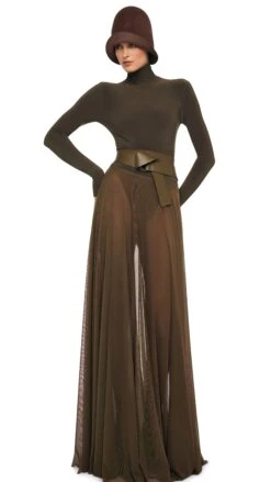 FLARED SKIRT TO FLOOR W/ LEGGING W/ FOOTIE -Norma Kamali 1 31 25f25nk12753 394f31e8 f891 4c85 94b6 60cb145c7f11