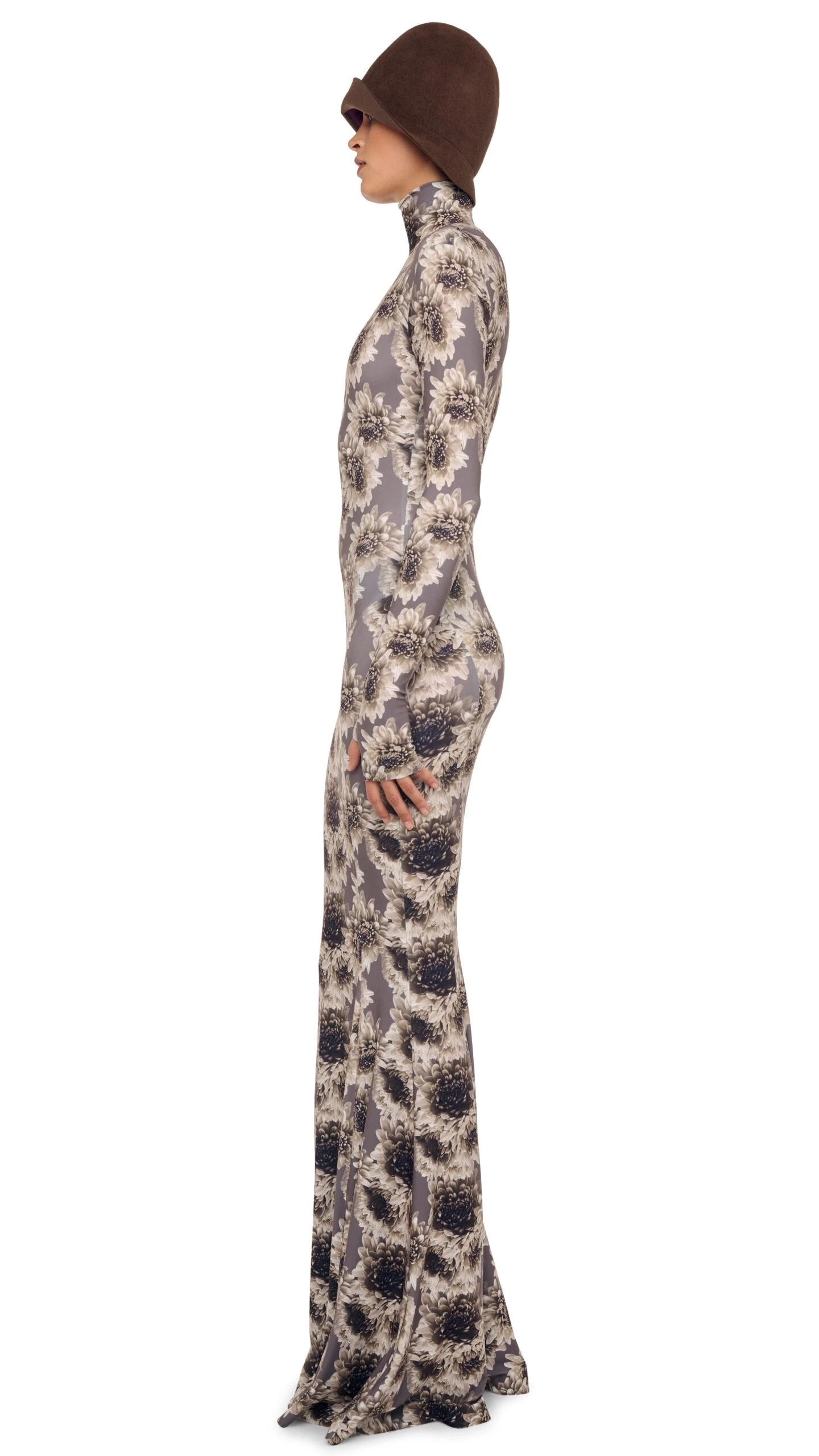 LONG SLEEVE TURTLE FISHTAIL GOWN 2 LONG SLEEVE TURTLE FISHTAIL GOWN - Image 2