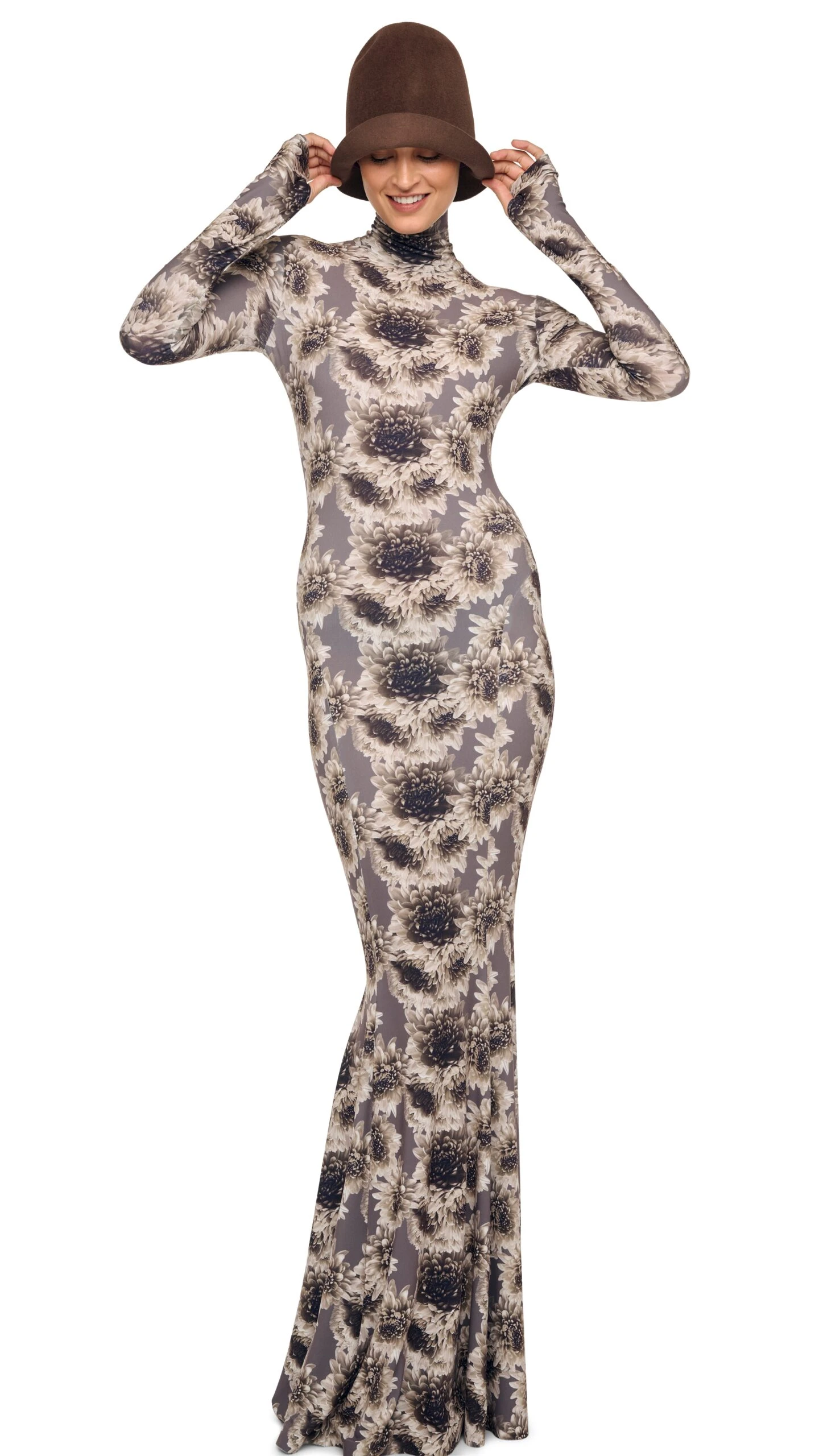 LONG SLEEVE TURTLE FISHTAIL GOWN 4 LONG SLEEVE TURTLE FISHTAIL GOWN - Image 4