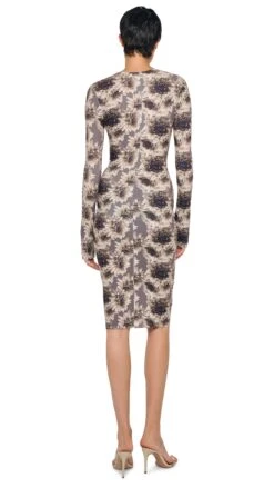 LONG SLEEVE VNECK SHIRRED FRONT DRESS -Norma Kamali 1 31 25f25nk13118