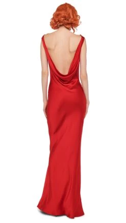 SLEEVELESS LOW BACK DRAPE GOWN 10 SLEEVELESS LOW BACK DRAPE GOWN -Norma Kamali 11 20 24pf25nk04506