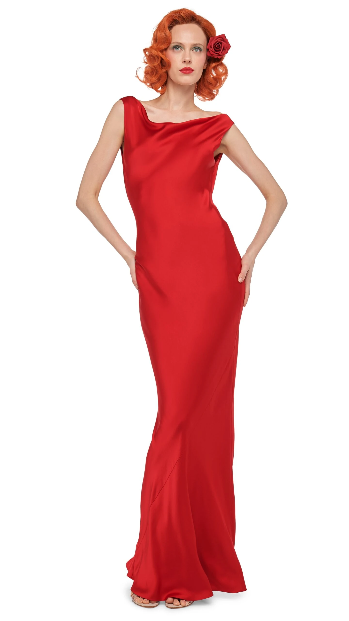 SLEEVELESS LOW BACK DRAPE GOWN 2 SLEEVELESS LOW BACK DRAPE GOWN - Image 2