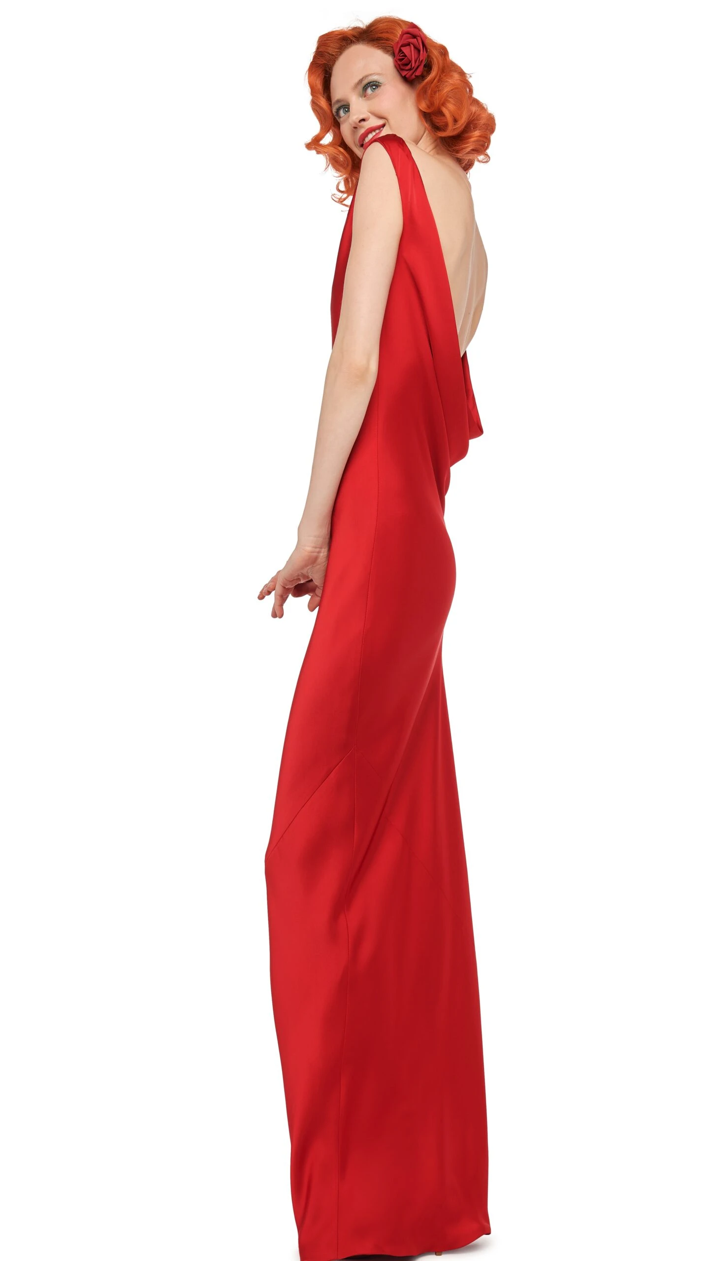 SLEEVELESS LOW BACK DRAPE GOWN 6 SLEEVELESS LOW BACK DRAPE GOWN - Image 6