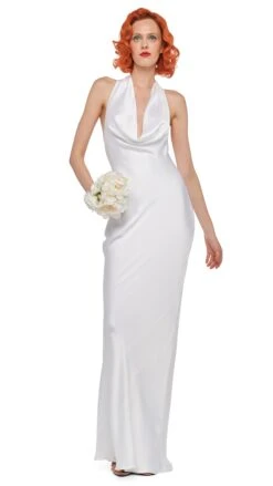 HALTER DRAPE BIAS GOWN