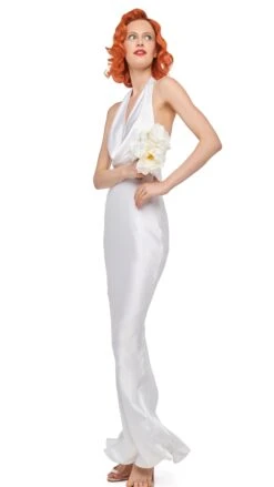 HALTER DRAPE BIAS GOWN -Norma Kamali 11 20 24pf25nk05279