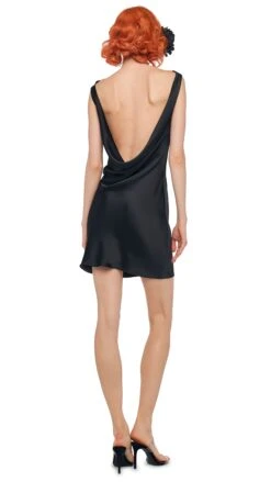 SLEEVELESS LOW BACK DRAPE MINI DRESS