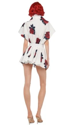 SUPER OS SLEEVELESS BF NK SHIRT FLARED MINI DRESS -Norma Kamali 11 21 24pf25nk07789