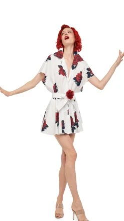 SUPER OS SLEEVELESS BF NK SHIRT FLARED MINI DRESS -Norma Kamali 11 21 24pf25nk07817