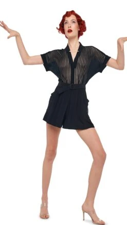 GERALYN SHORT SLEEVE JUMPSHORT 10 GERALYN SHORT SLEEVE JUMPSHORT -Norma Kamali 11 21 24pf25nk08714