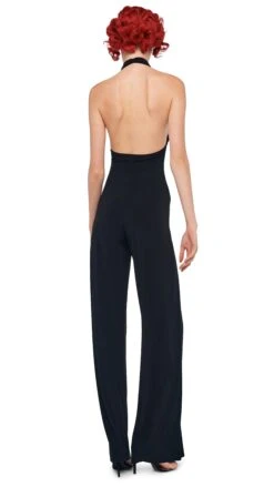 CROSS HALTER STRAIGHT LEG JUMPSUIT 9 CROSS HALTER STRAIGHT LEG JUMPSUIT -Norma Kamali 11 21 24pf25nk09517