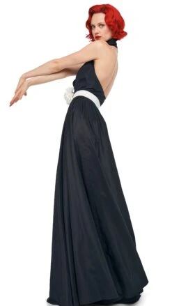 NK HALTER FLARED GOWN -Norma Kamali 11 21 24pf25nk10153