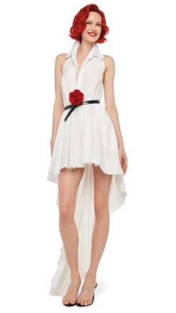 HI LOW NK HALTER FLARED DRESS