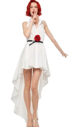 HI LOW NK HALTER FLARED DRESS 10 HI LOW NK HALTER FLARED DRESS -Norma Kamali 11 21 24pf25nk10577