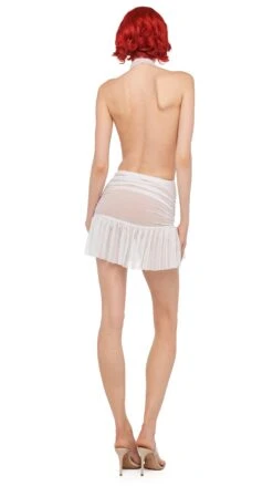 RUFFLE HALTER MINI DRESS 10 RUFFLE HALTER MINI DRESS -Norma Kamali 11 21 24pf25nk10900