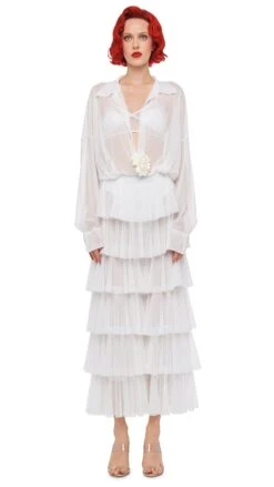 SUPER WIDE LEG RUFFLE PANT 10 SUPER WIDE LEG RUFFLE PANT -Norma Kamali 11 21 24pf25nk11139 3995a28f 3672 410f bc41 e963b85082b6