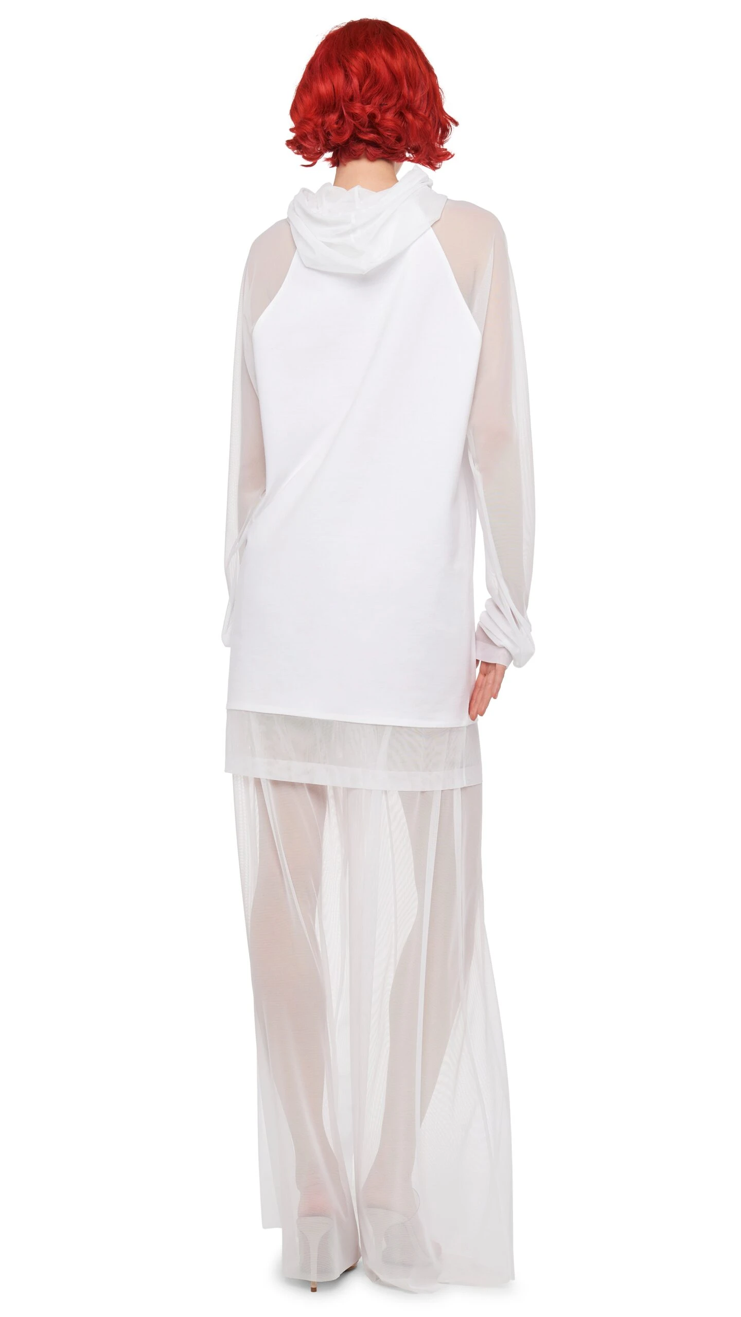 OVERSIZED RAGLAN SLEEVE HOODED MINI DRESS W/ MESH 9 OVERSIZED RAGLAN SLEEVE HOODED MINI DRESS W/ MESH - Image 9