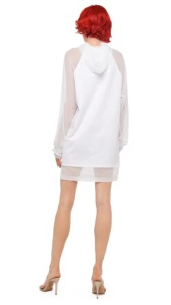 OVERSIZED RAGLAN SLEEVE HOODED MINI DRESS W/ MESH 15 OVERSIZED RAGLAN SLEEVE HOODED MINI DRESS W/ MESH -Norma Kamali 11 21 24pf25nk11872