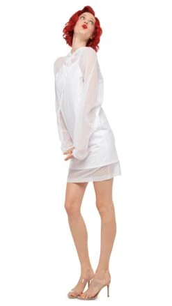 OVERSIZED RAGLAN SLEEVE HOODED MINI DRESS W/ MESH 18 OVERSIZED RAGLAN SLEEVE HOODED MINI DRESS W/ MESH -Norma Kamali 11 21 24pf25nk11883