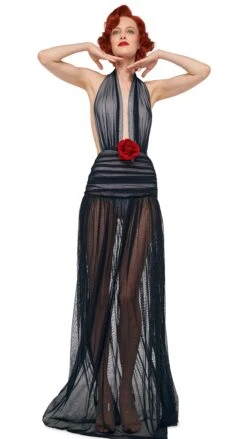 HALTER SHIRRED GOWN 12 HALTER SHIRRED GOWN -Norma Kamali 11 22 24pf25nk14395