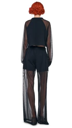 OVERSIZED RAGLAN SLEEVE CROPPED TOP W/ MESH -Norma Kamali 11 22 24pf25nk14917 98d90730 510d 49d7 a97e 96fc2d7e6e42