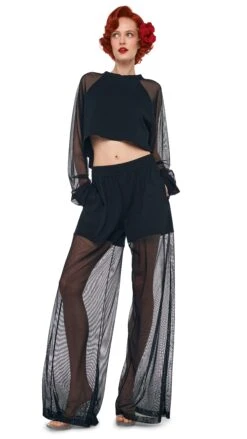 OVERSIZED RAGLAN SLEEVE CROPPED TOP W/ MESH -Norma Kamali 11 22 24pf25nk14923 a4470da9 a1a5 48b2 86a2 de80e0bfb968