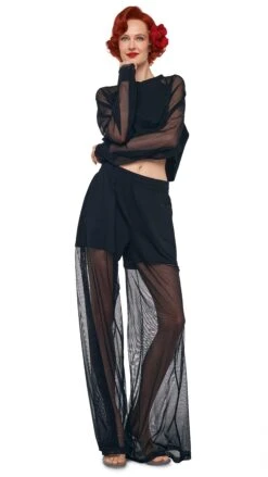 OVERSIZED RAGLAN SLEEVE CROPPED TOP W/ MESH -Norma Kamali 11 22 24pf25nk14926 87d196ac 9b40 46d2 8e31 9bad6753b711