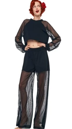 OVERSIZED RAGLAN SLEEVE CROPPED TOP W/ MESH -Norma Kamali 11 22 24pf25nk14931 7d95b3b4 820a 418a 941e d797017ece1e